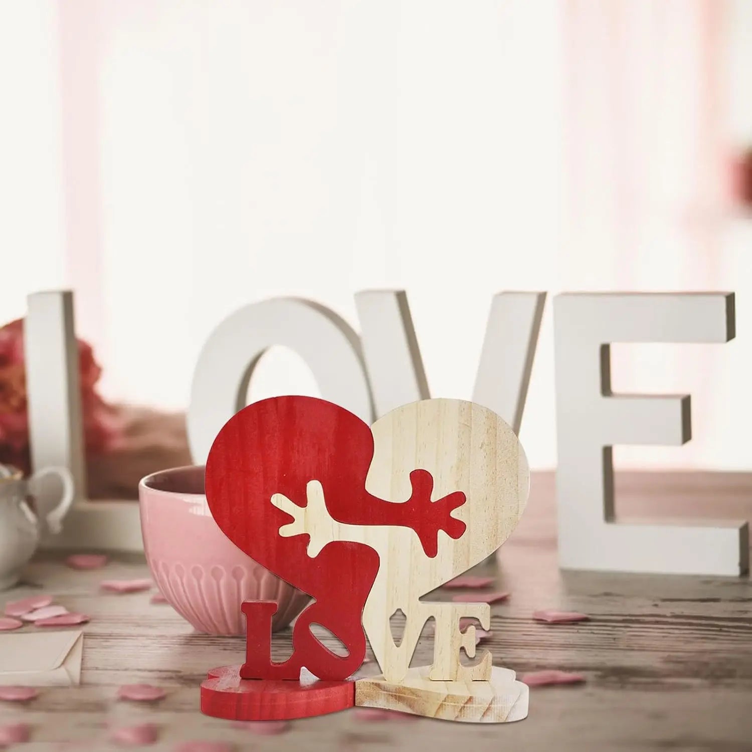 Wooden Heart Ornament Gift - Handmade Wedding Decoration, Valentine