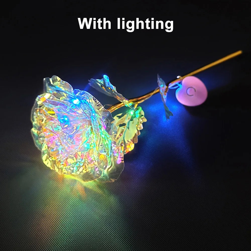 Gold Rose LED Light Gift for Valentine's Mother's Day