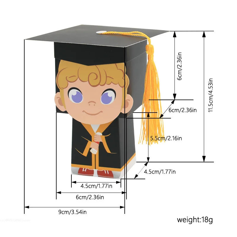 Graduation Cap Gift Boxes - 3D Party Favor Boxes (5 Pack)