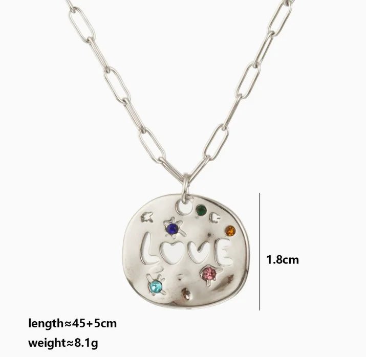 Mother’s Day Gift MAMA Necklace – Stainless Steel Irregular Circle Pendant for Mom