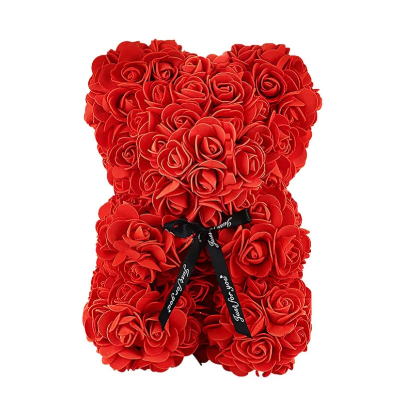 Rose Bear Gift - Eternal Flower Teddy Bear Romantic Decoration Mothers Day Gift
