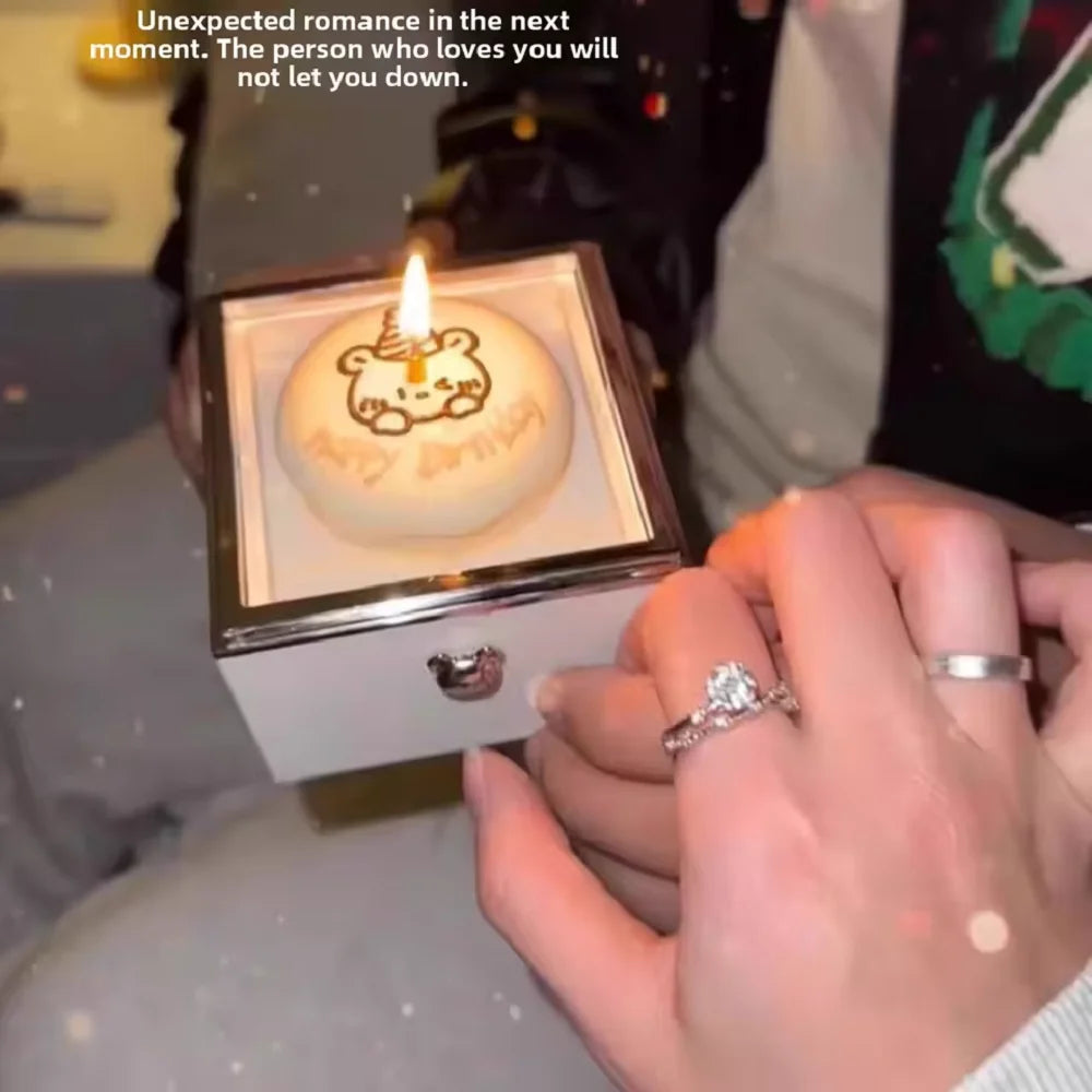Surprise Bear Ring Box with Candle - Romantic Gift Box for him or her Proposals & Special Occasions