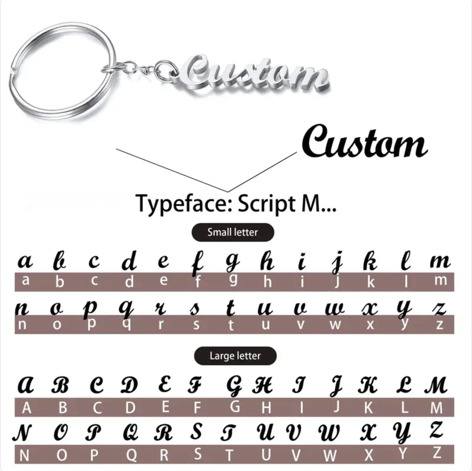Personalized Name Keychain - Custom Shape Tag Key Ring Mothers Day Anniversary Birthday