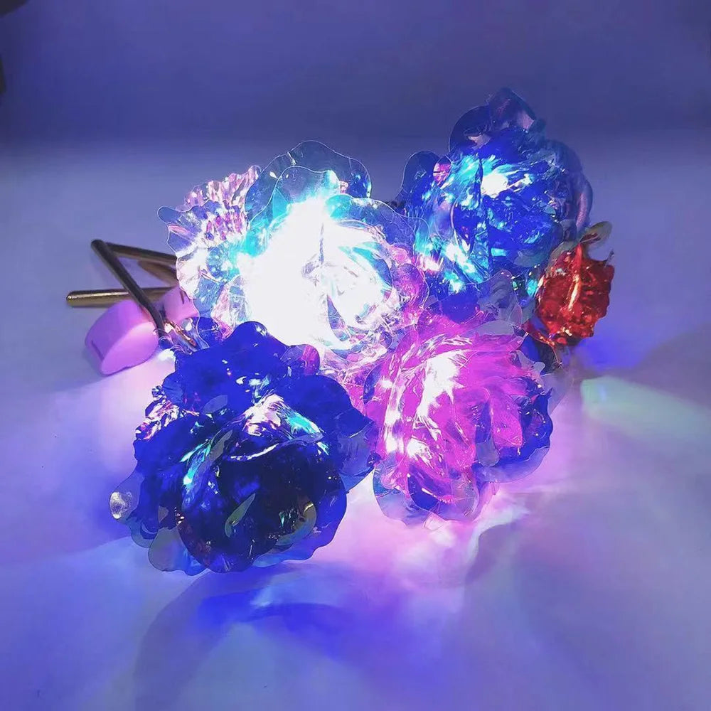 Gold Rose LED Light Gift for Valentine's Mother's Day