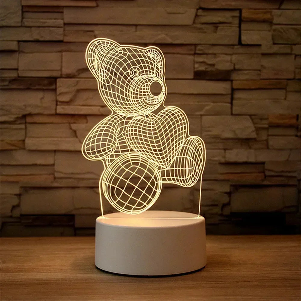 Wedding Birthday Gift Love 3D Acrylic Neon Sign USB Led Lamp Children's Night Lights Table Lamp Valentines Day Bedside Lamp