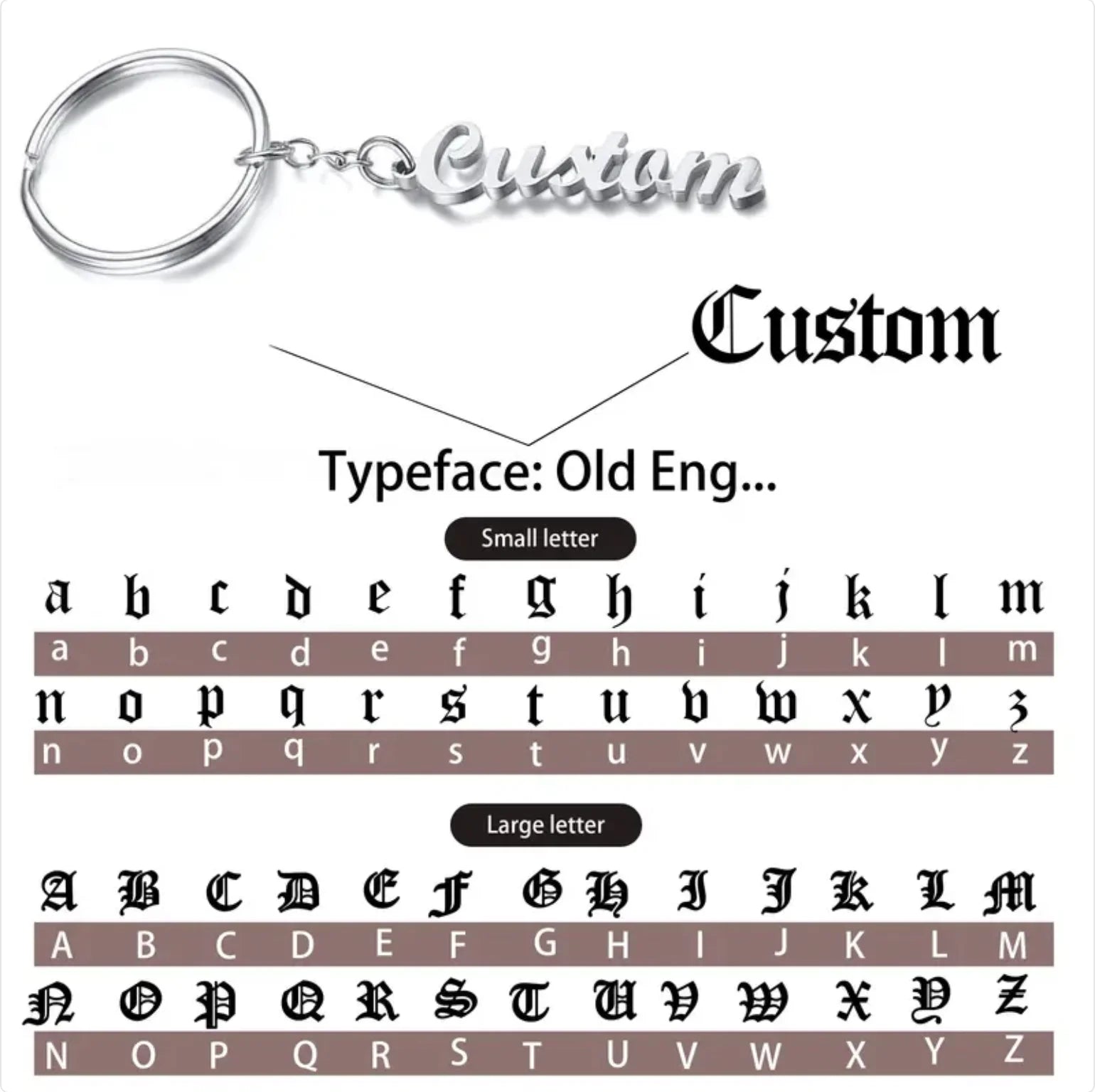 Personalized Name Keychain - Custom Shape Tag Key Ring Mothers Day Anniversary Birthday