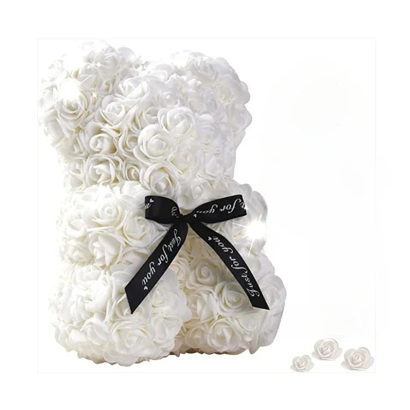 Rose Bear Gift - Eternal Flower Teddy Bear Romantic Decoration Mothers Day Gift