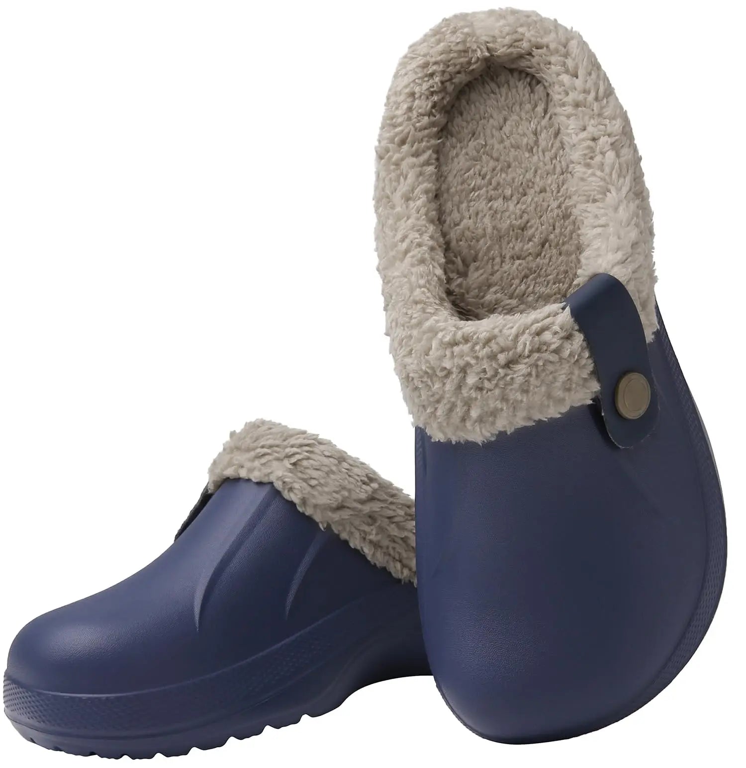 Men's Waterproof Fur Slippers – Warm Non-Slip Winter Shoes