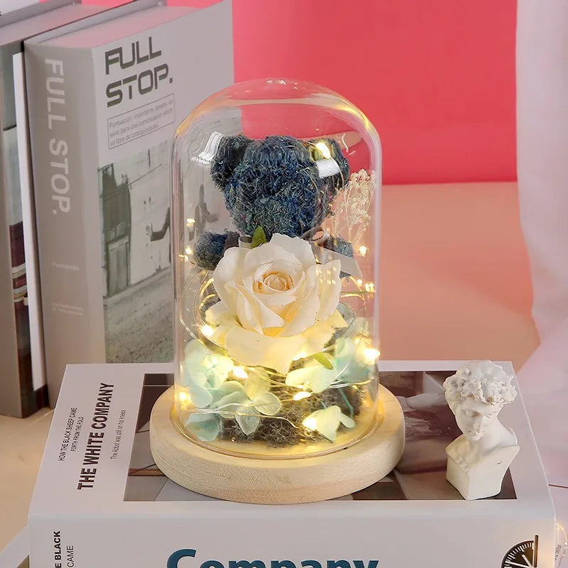 LED Rose Gift - Eternal Flower in Glass Dome | Mother’s Valentine’s Day Birthday Gift