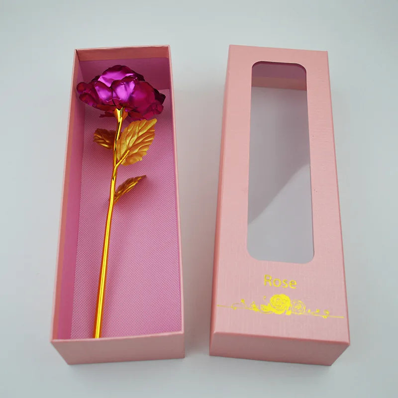 Valentine's Day Creative Gift: 24K Gold Foil Rose, Foreverlasting Love, Wedding & Christmas Decoration