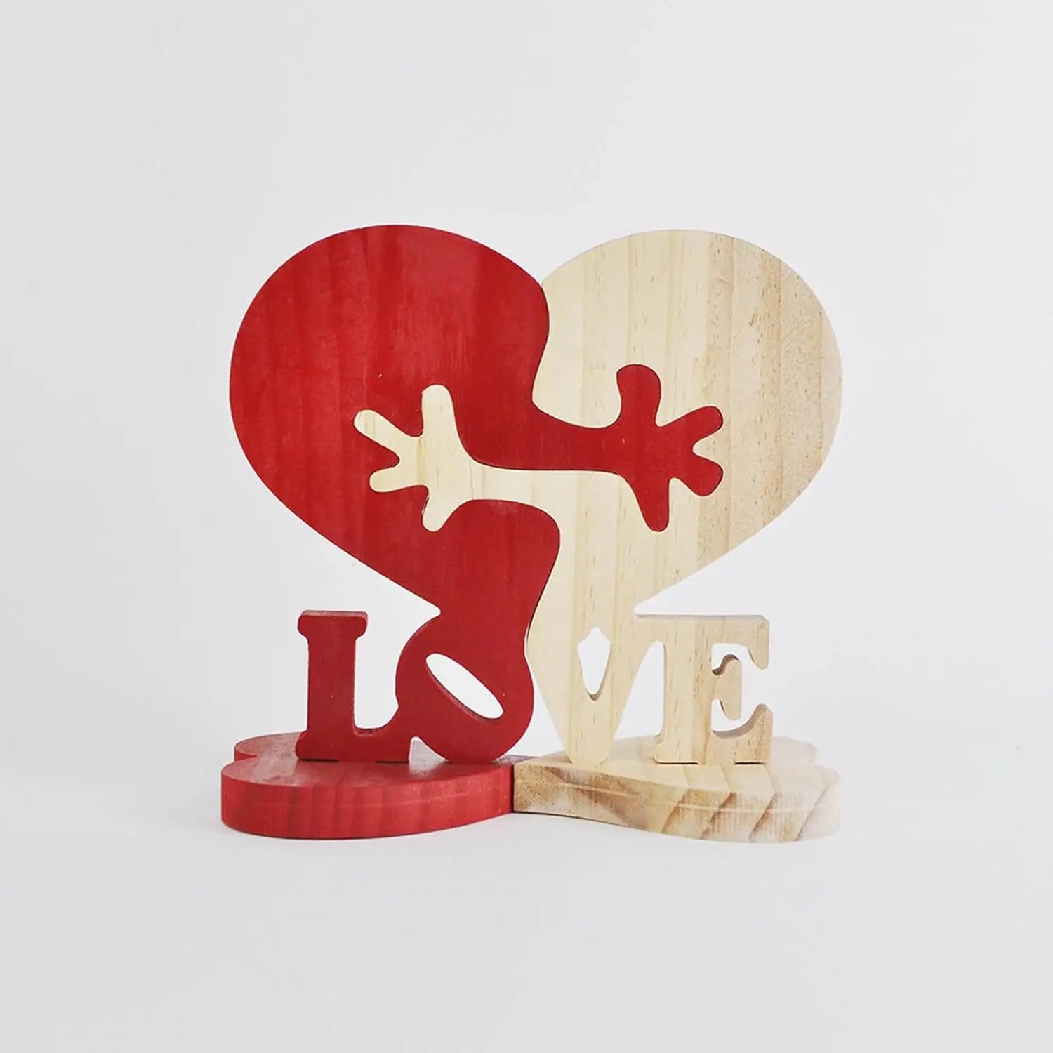 Wooden Heart Ornament Gift - Handmade Wedding Decoration, Valentine