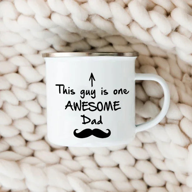 Dad Nutritional Facts Enamel 12oz/400ml Coffee Mug – Father's Day Gift