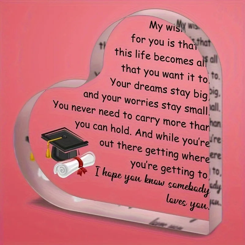 Inspirational Graduation Acrylic Keepsake - Motivational Gift for Graduates