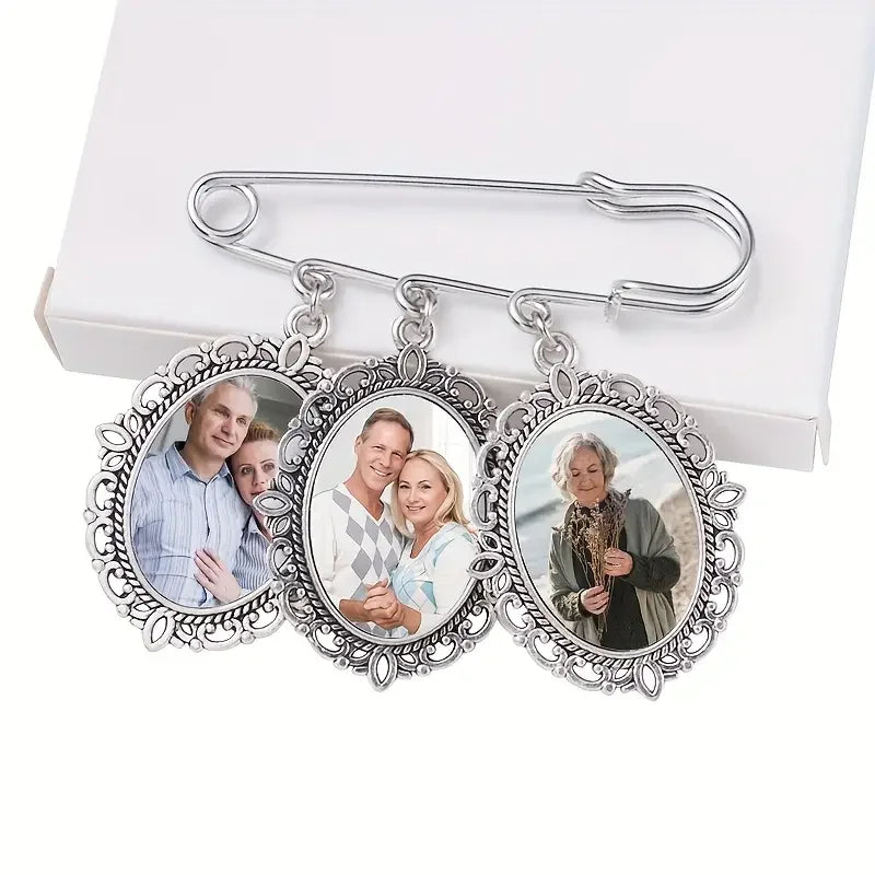 Personalised custom round/oval wedding dress accessories bouquet pendant wedding memorial decorations