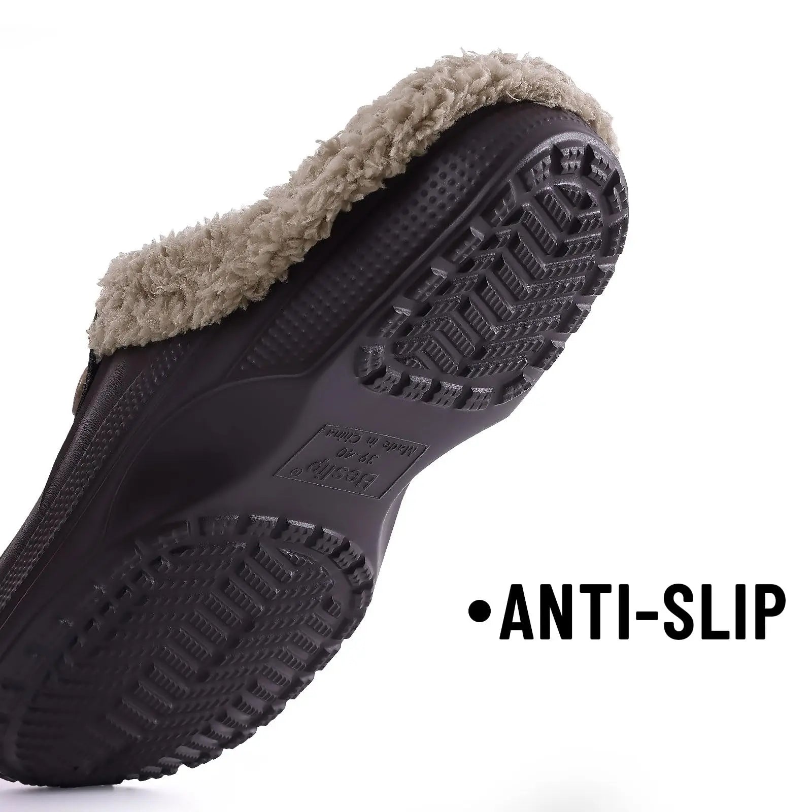 Men's Waterproof Fur Slippers – Warm Non-Slip Winter Shoes