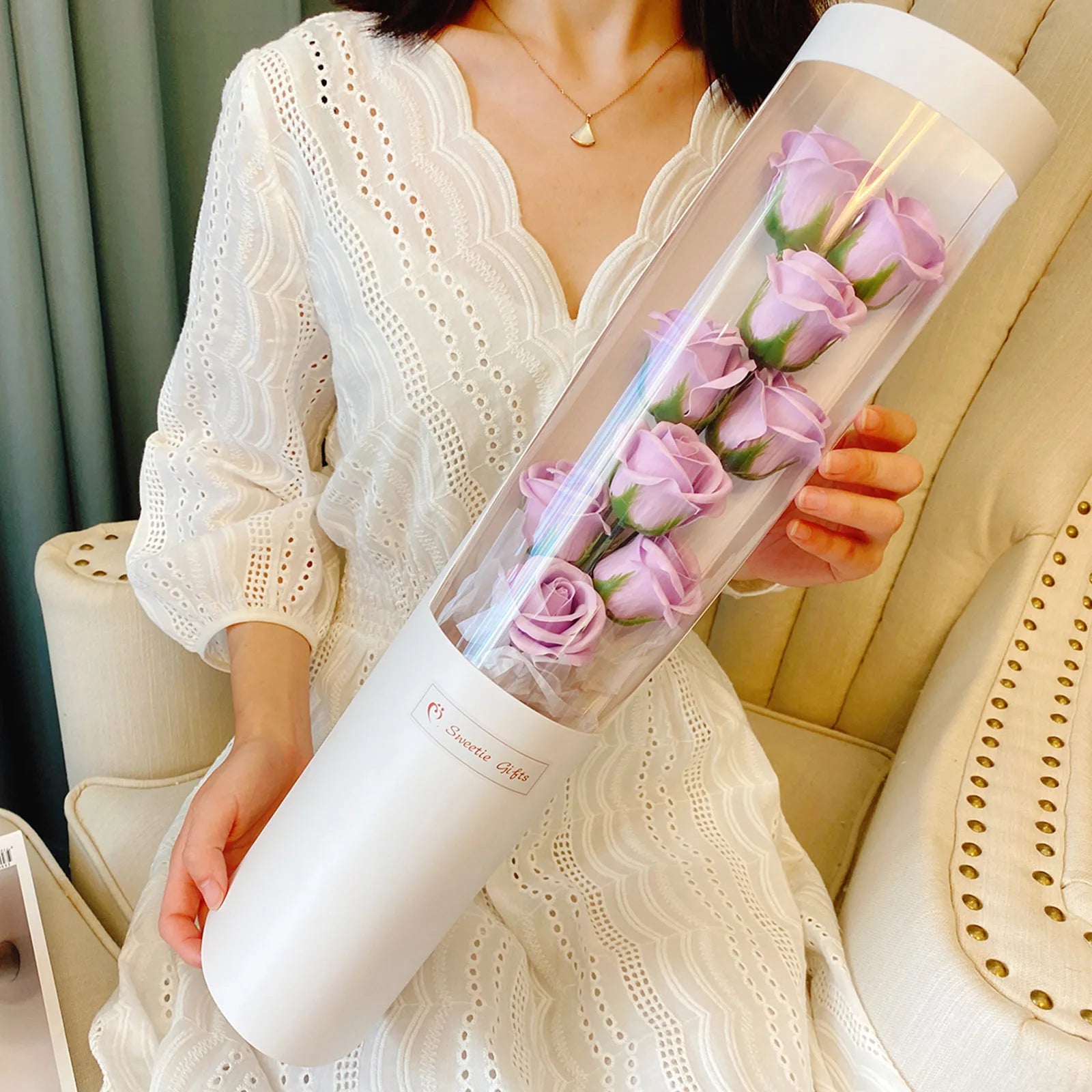 Charming Rose Bouquet Soap Flower Gift Box Perfect Gift for Valentine's Day Wedding & Engagement Unique Home Decor Accents