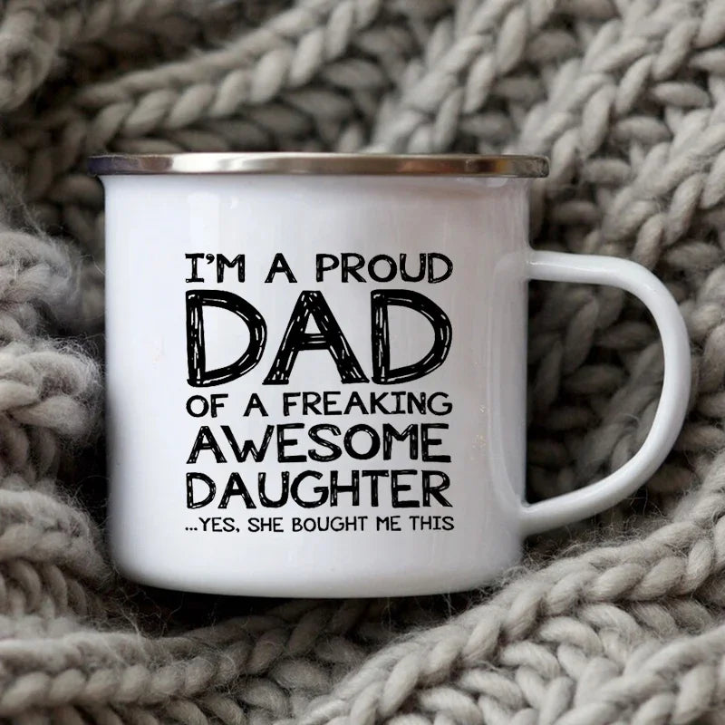 Dad Nutritional Facts Enamel 12oz/400ml Coffee Mug – Father's Day Gift