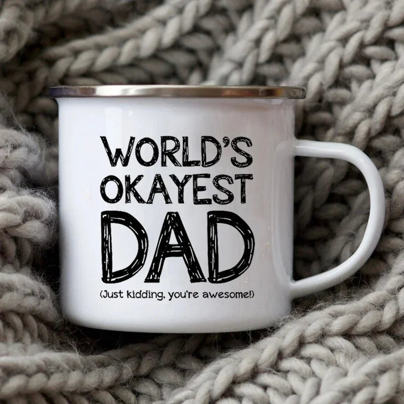 Dad Nutritional Facts Enamel 12oz/400ml Coffee Mug – Father's Day Gift