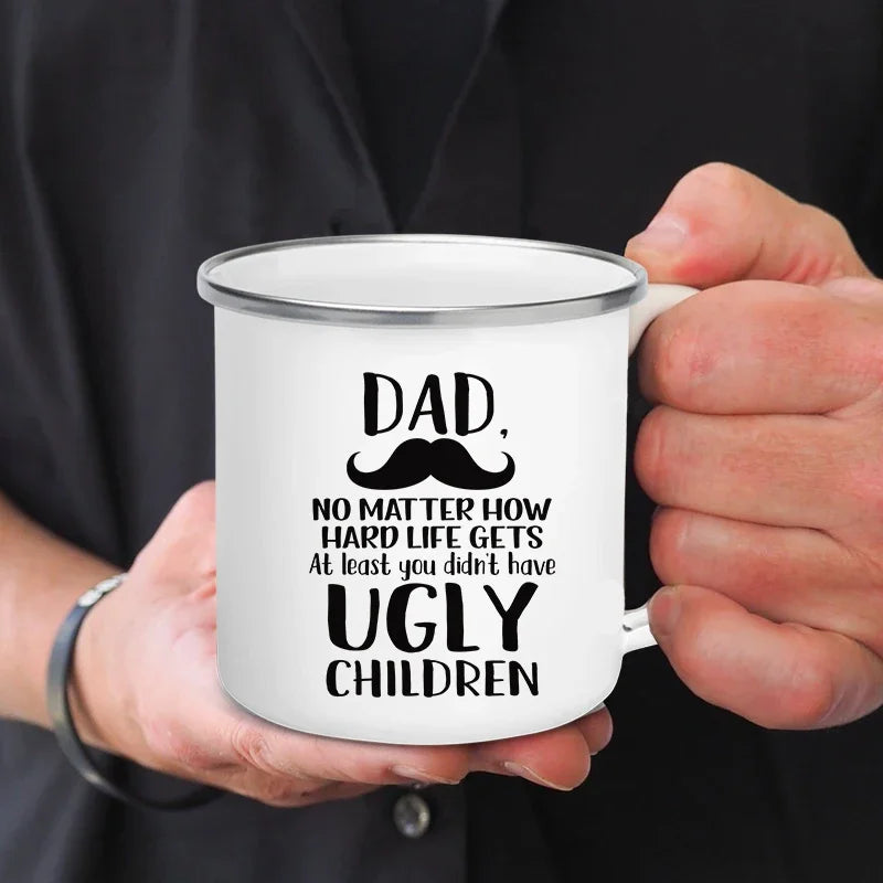 Dad Nutritional Facts Enamel 12oz/400ml Coffee Mug – Father's Day Gift