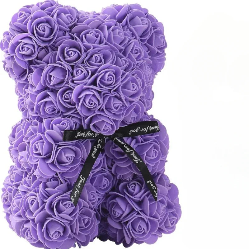 Rose Bear Gift - Eternal Flower Teddy Bear Romantic Decoration Mothers Day Gift