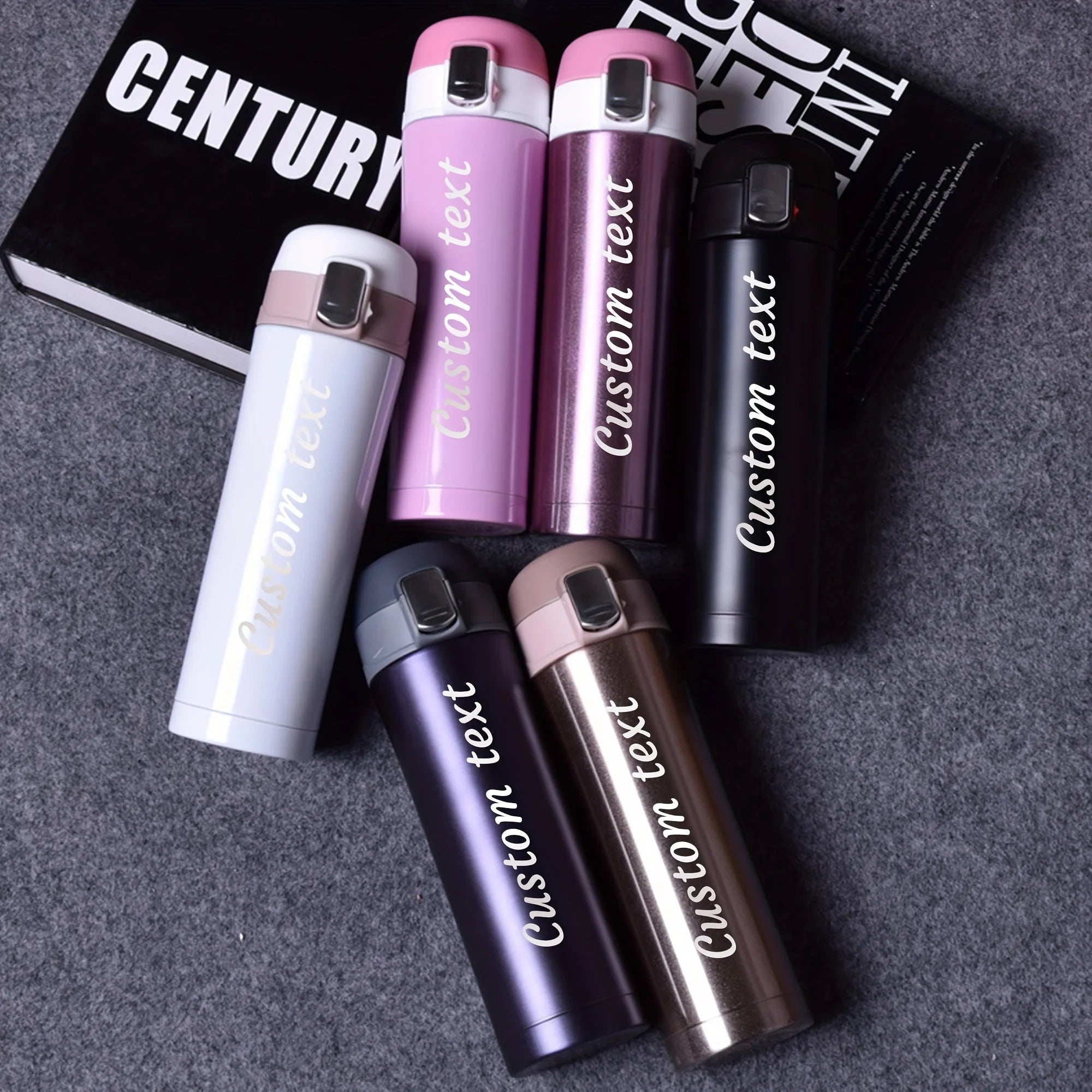 Personalized Laser Engraved Water Bottle – Insulated Stainless Steel 500ml with flip lockable lid