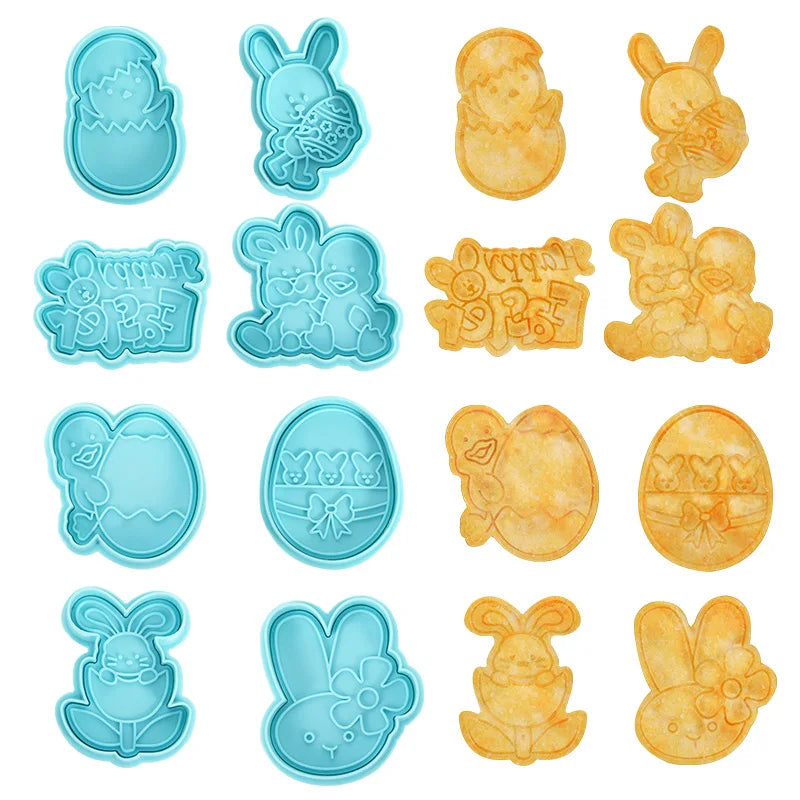 Easter Cookie Cutter Set - Bunny, Egg & Chick Molds for Spring Baking