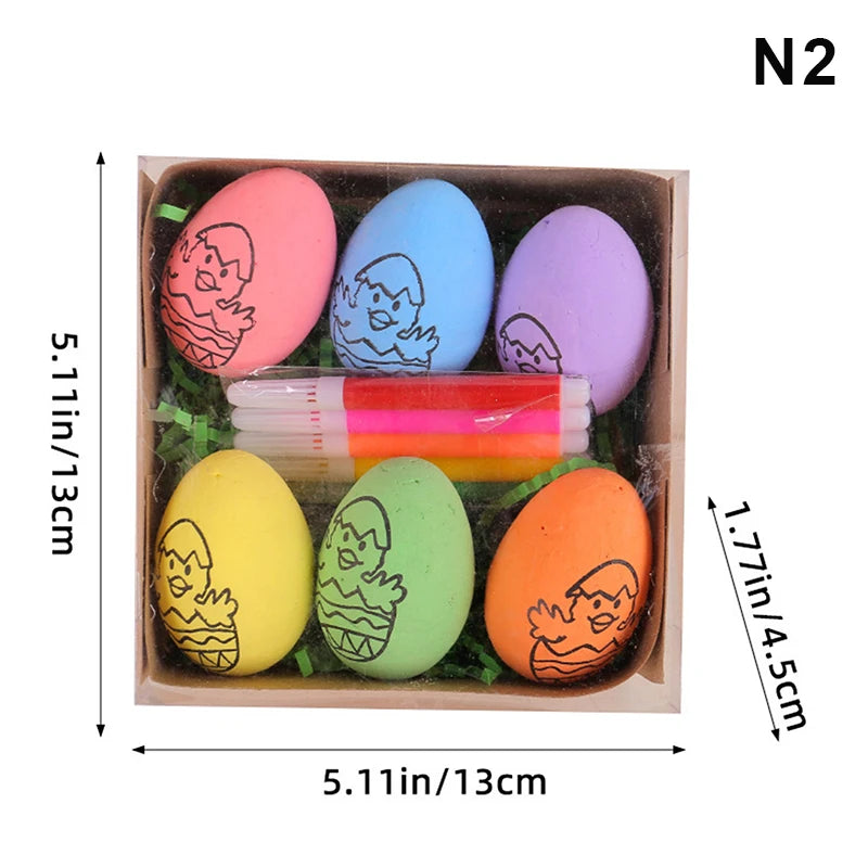 Easter DIY Hand-Painted Eggs Kit with Cartoon Design - Kids Easter Craft Gift