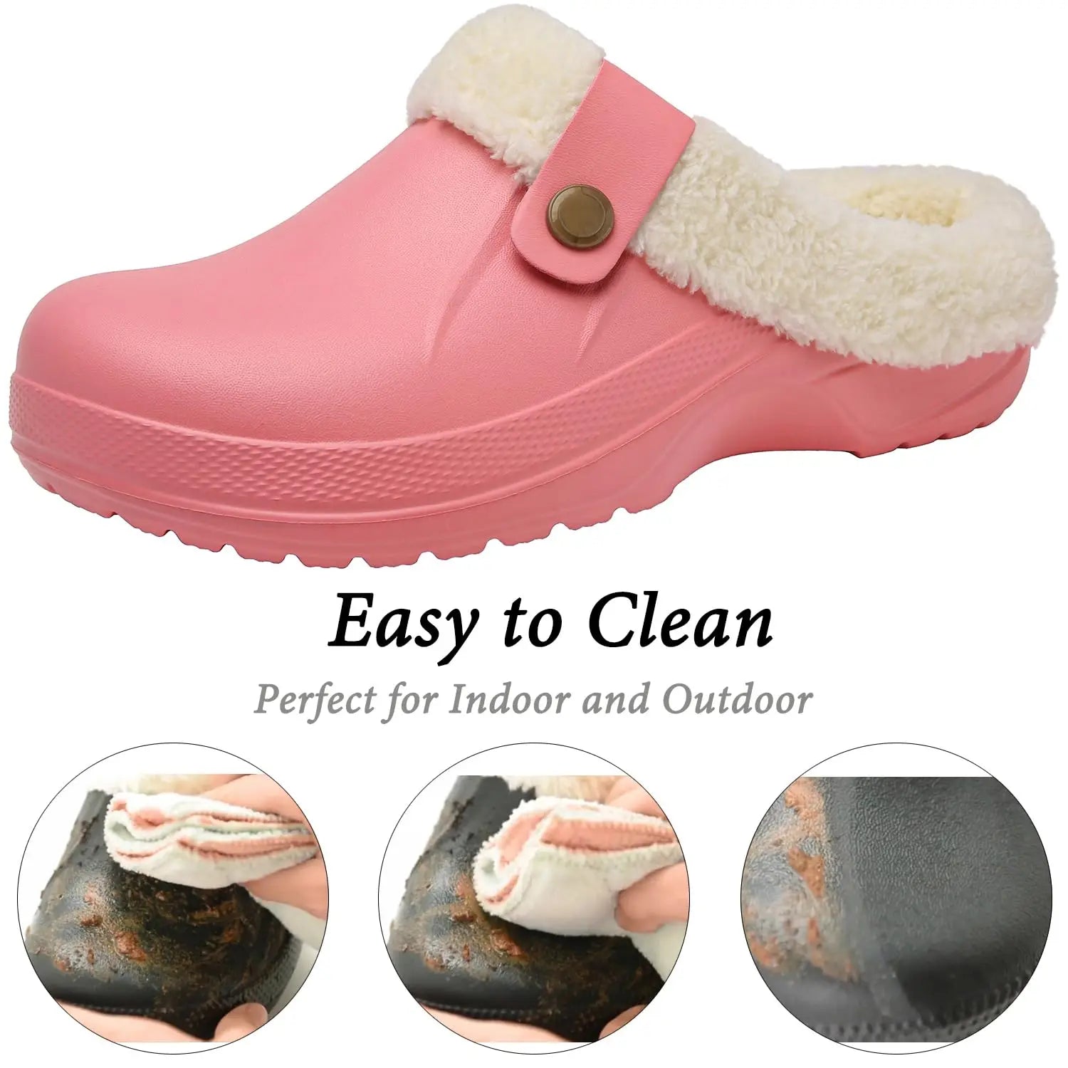 Men's Waterproof Fur Slippers – Warm Non-Slip Winter Shoes