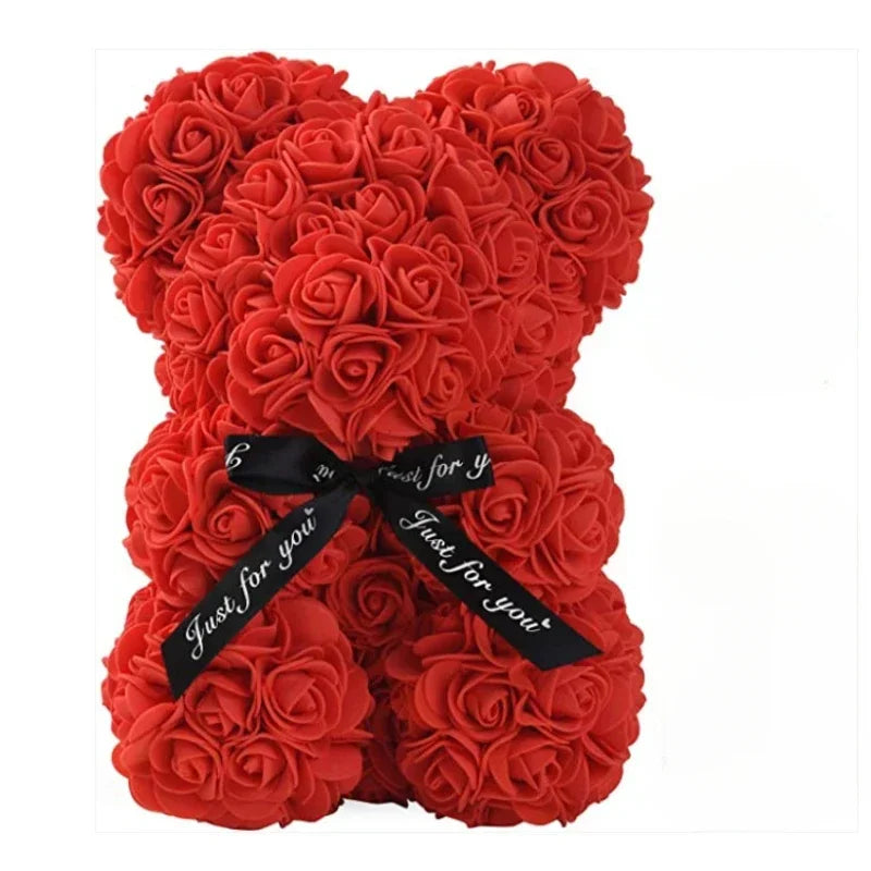 Rose Bear Gift - Eternal Flower Teddy Bear Romantic Decoration Mothers Day Gift