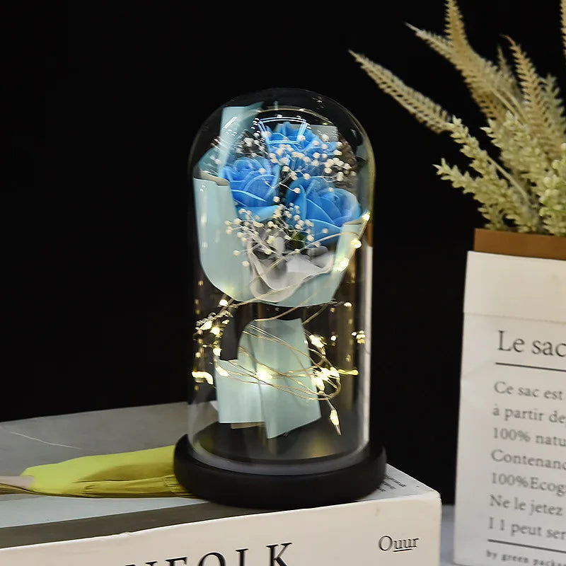 LED Rose Gift - Eternal Flower in Glass Dome | Mother’s Valentine’s Day Birthday Gift