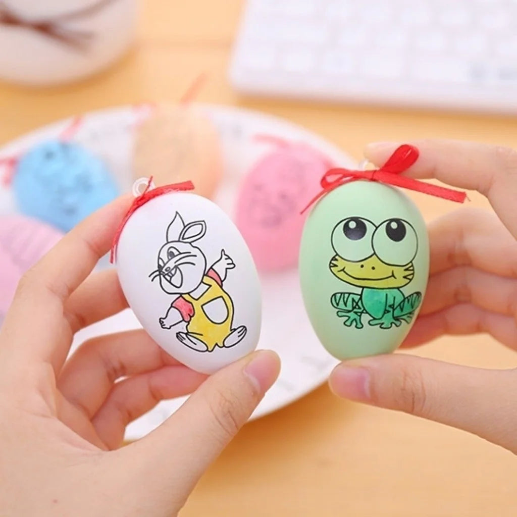 DIY Painting Easter Eggs with Colorful Paint Pens - Easter Egg Decorating Kit for Kids