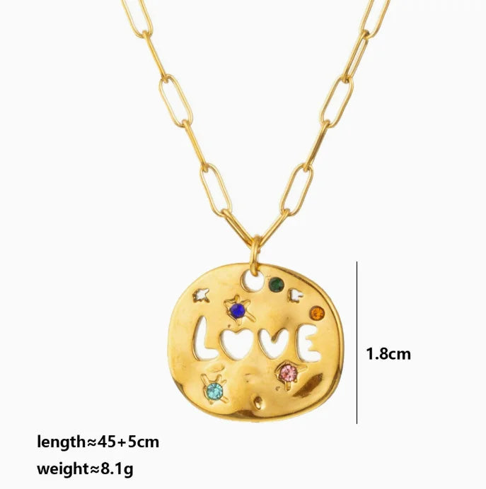 Mother’s Day Gift MAMA Necklace – Stainless Steel Irregular Circle Pendant for Mom