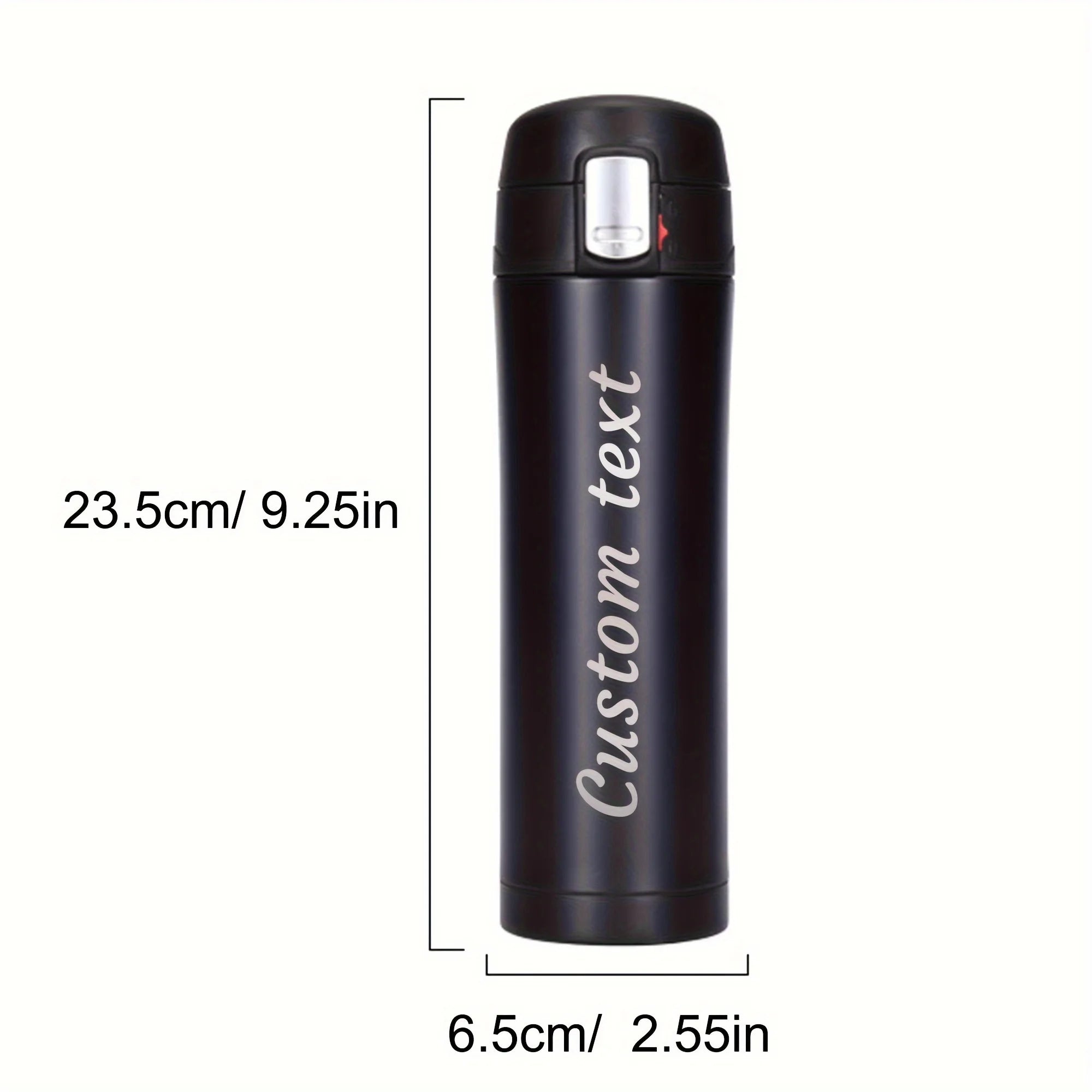 Personalized Laser Engraved Water Bottle – Insulated Stainless Steel 500ml with flip lockable lid