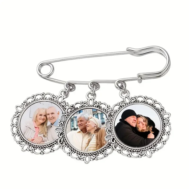 Personalised custom round/oval wedding dress accessories bouquet pendant wedding memorial decorations