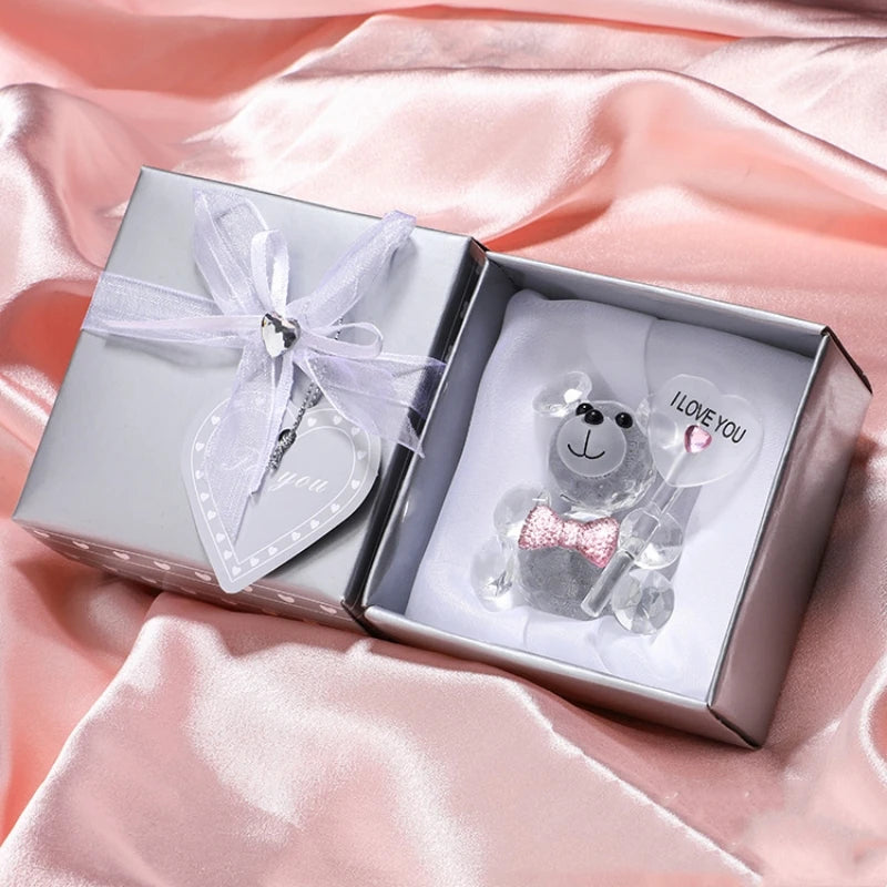 Crystal Bear Figurine Gift - Wedding Favors & Valentine's Day