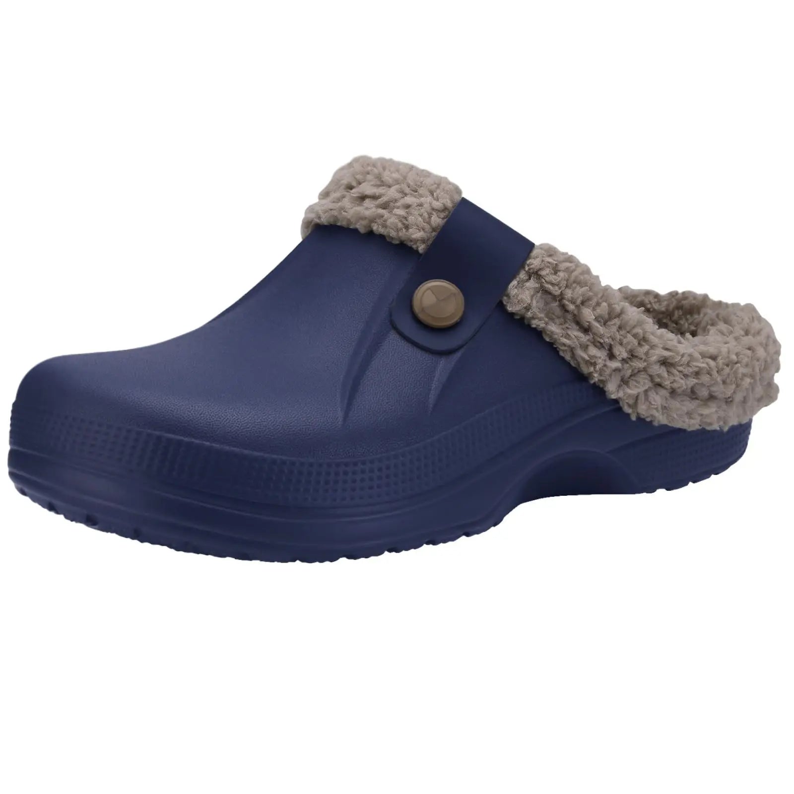 Men's Waterproof Fur Slippers – Warm Non-Slip Winter Shoes