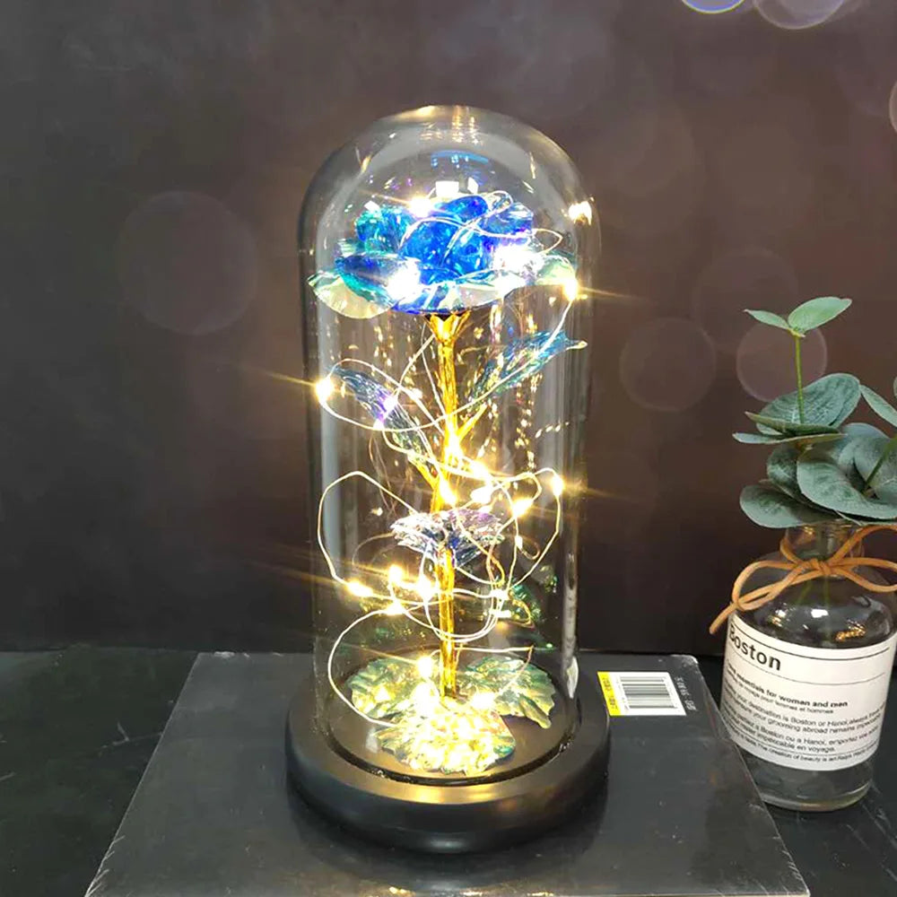 LED Rose Gift - Eternal Flower in Glass Dome | Mother’s Valentine’s Day Birthday Gift