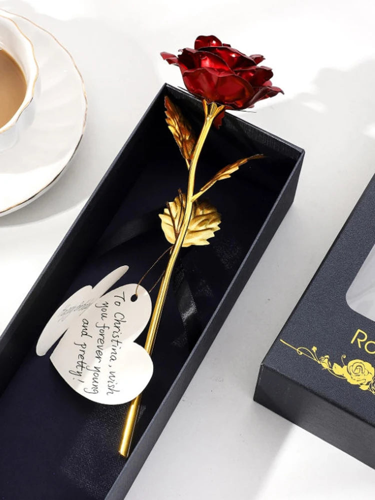 Valentine's Day gifts, wedding anniversary gifts, birthday gifts, gold leaf rose decorations, home decorations, jewelry promotio