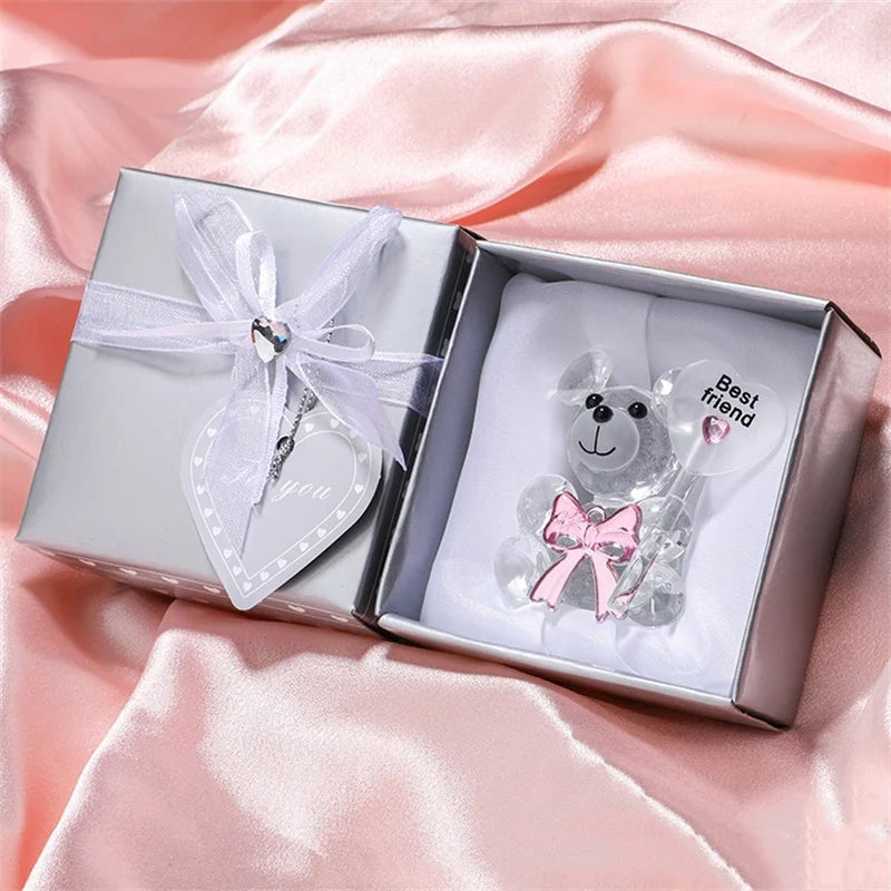 Crystal Bear Figurine Gift - Wedding Favors & Valentine's Day
