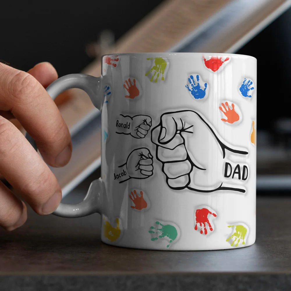 Personalized Dad 11oz 3D Mug for Father's Day Custom Name Coffee Cup with 3D Text Effect8
