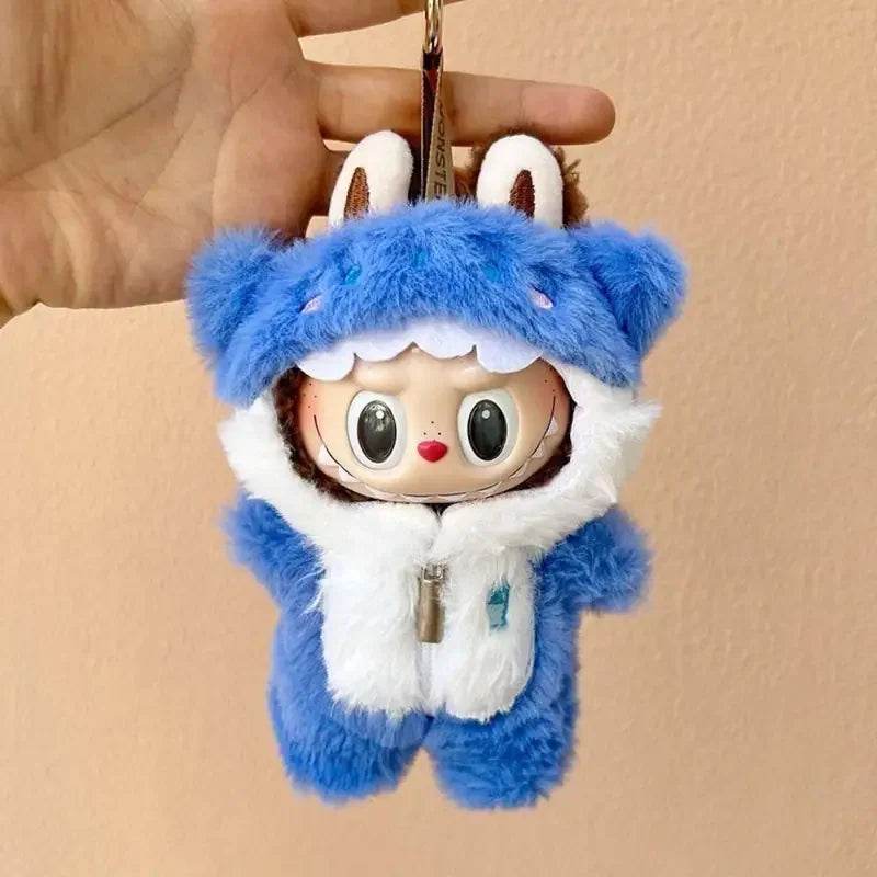 17cm Cute Labubu Blue Shark Onesie with Hoodie | LaBuBu Clohtes - LaBuBus Monster