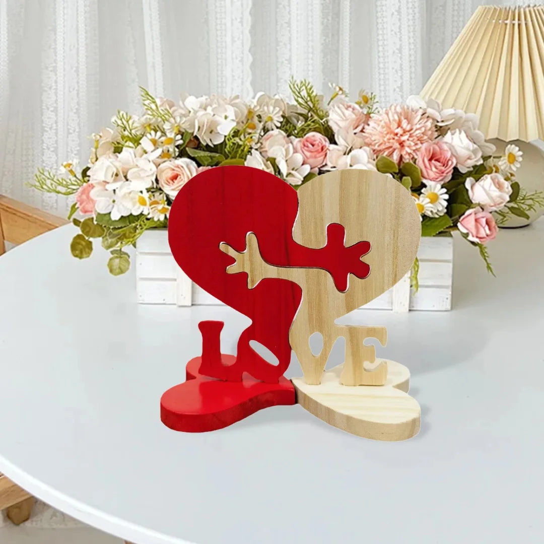 Wooden Heart Ornament Gift - Handmade Wedding Decoration, Valentine