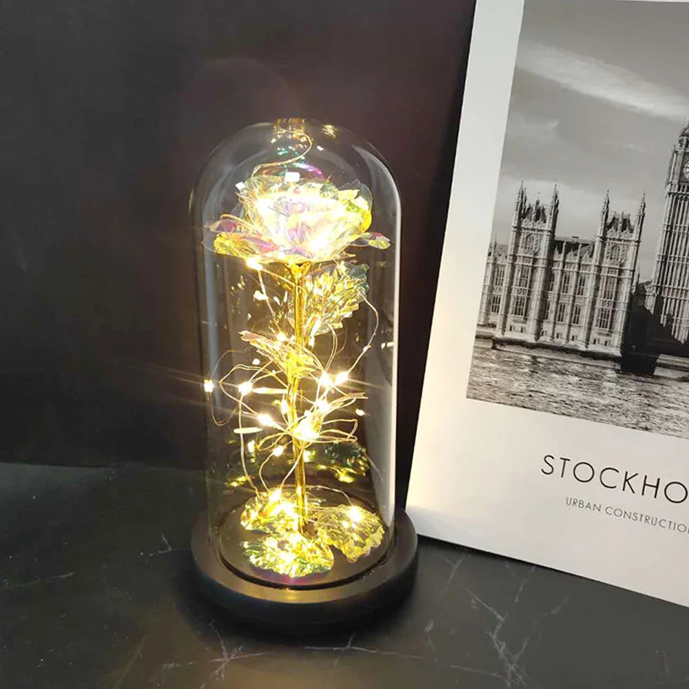 LED Rose Gift - Eternal Flower in Glass Dome | Mother’s Valentine’s Day Birthday Gift