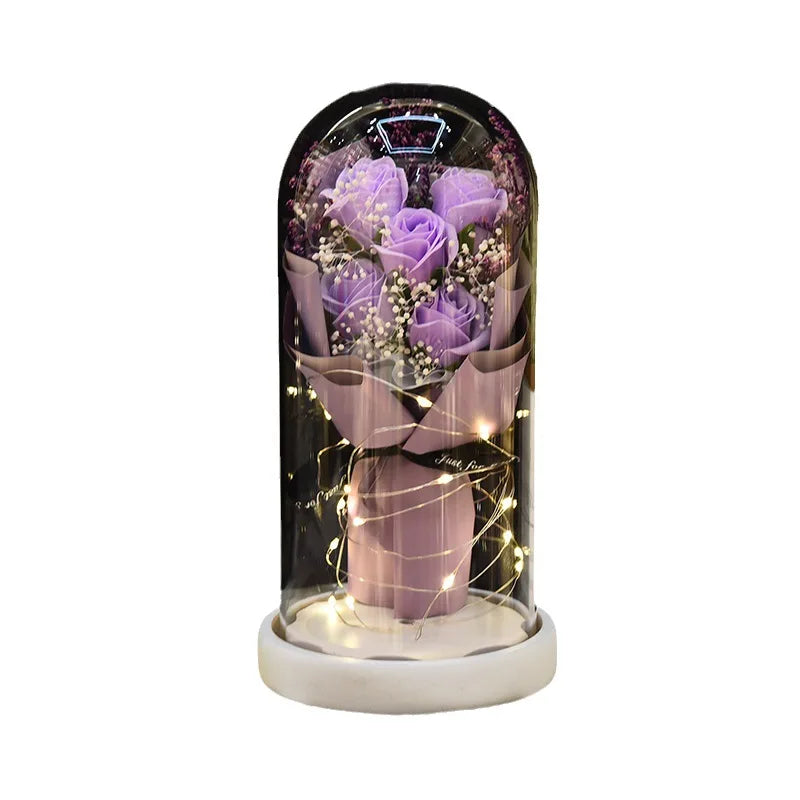 LED Rose Gift - Eternal Flower in Glass Dome | Mother’s Valentine’s Day Birthday Gift