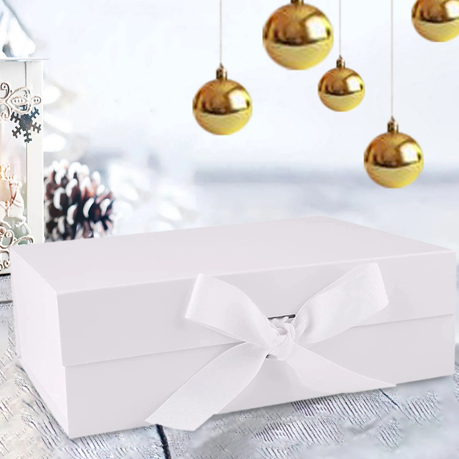 Gift Box with Ribbon - Large Reusable Box for Weddings & Special Occasions