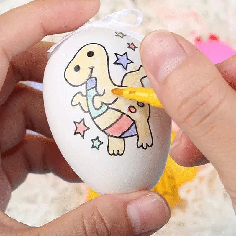 DIY Painting Easter Eggs with Colorful Paint Pens - Easter Egg Decorating Kit for Kids