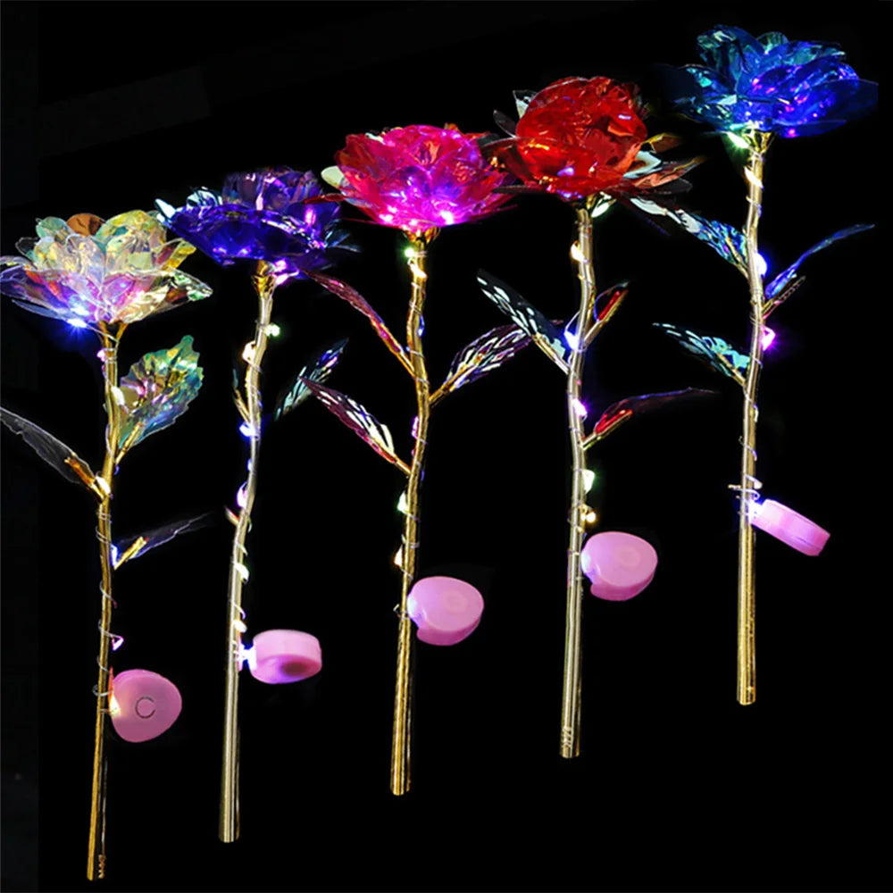 Gold Rose LED Light Gift for Valentine's Mother's Day