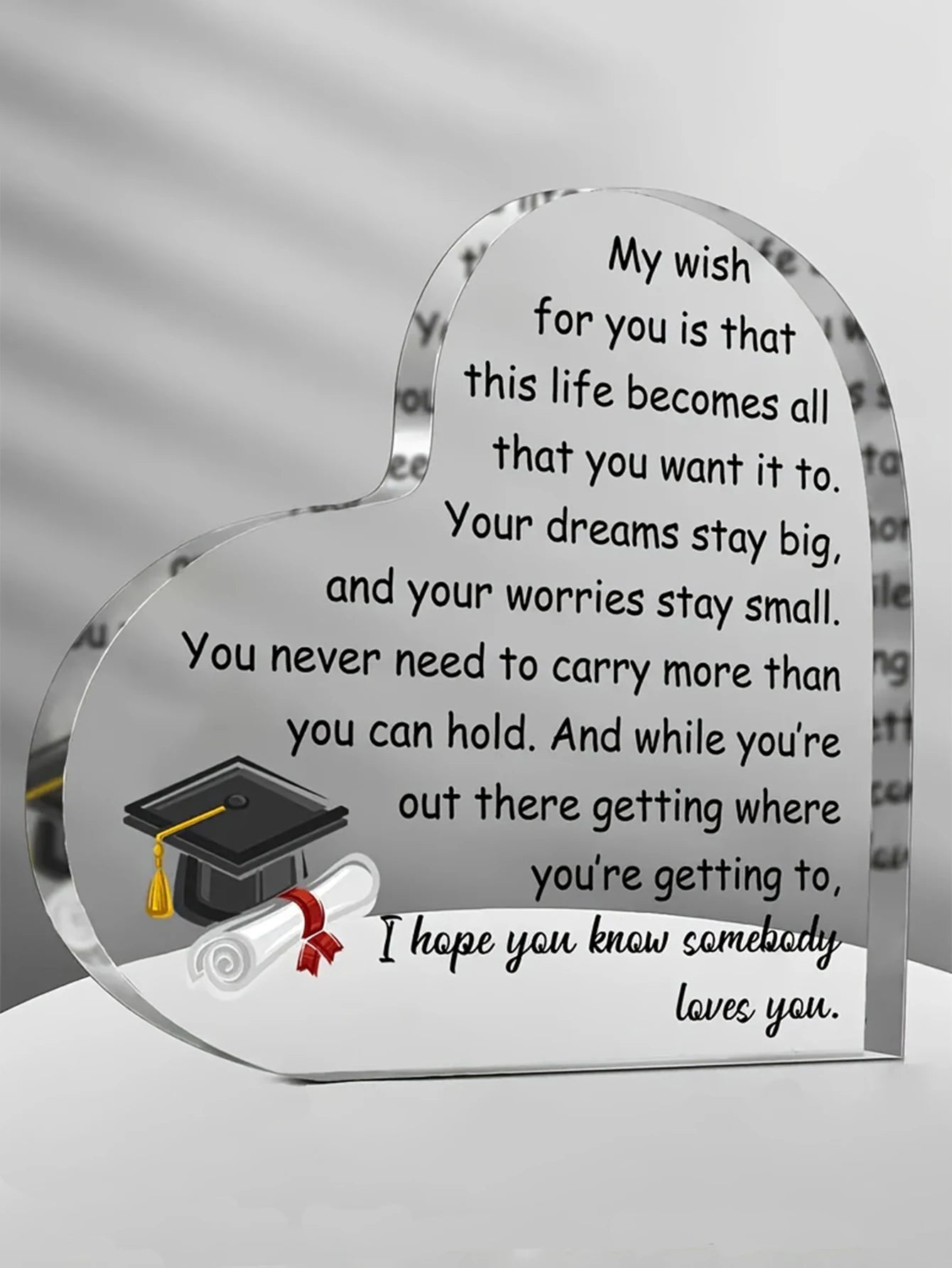 Inspirational Graduation Acrylic Keepsake - Motivational Gift for Graduates