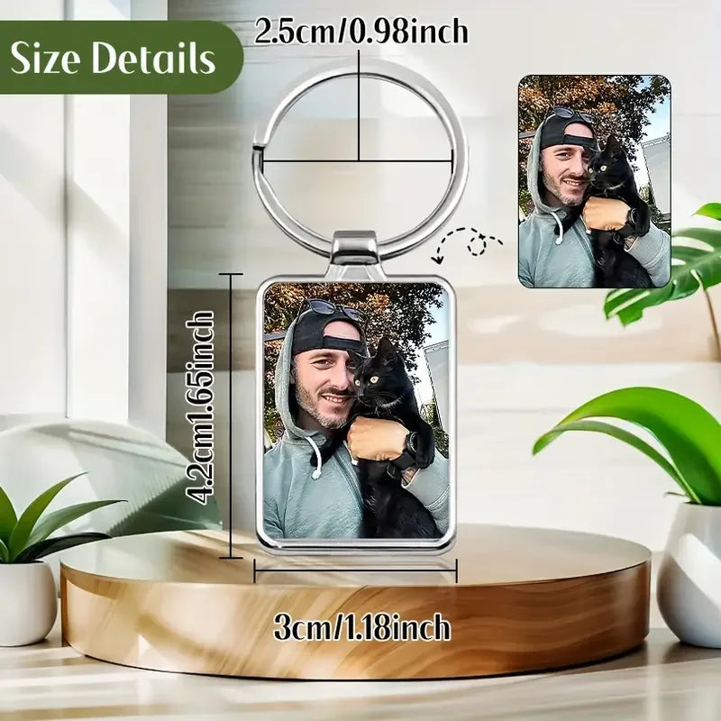 Personalised Photo Keychain - Custom Printed Keychain, the Perfect Gift for Festive Occasions