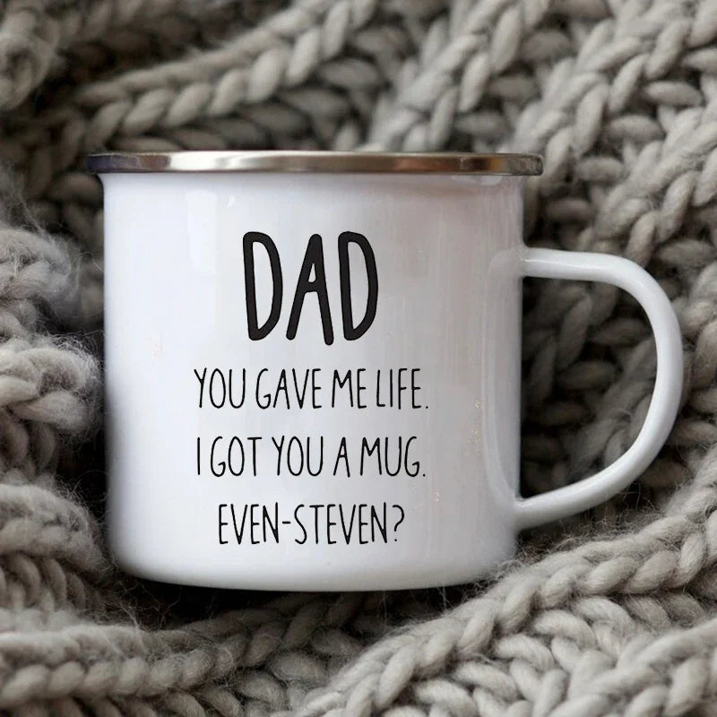 Dad Nutritional Facts Enamel 12oz/400ml Coffee Mug – Father's Day Gift